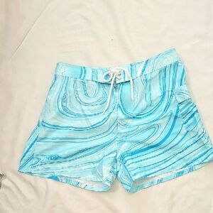 OP Sport, Vintage,blue Patterned Women's Shorts 7/8